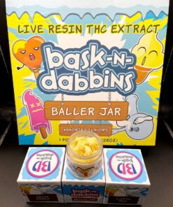 Baskin Dabbins Live Resin THC Extracts 1oz Baller Jars