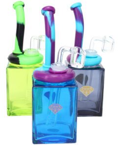 SILICONE & GLASS CUBE DAB RIG